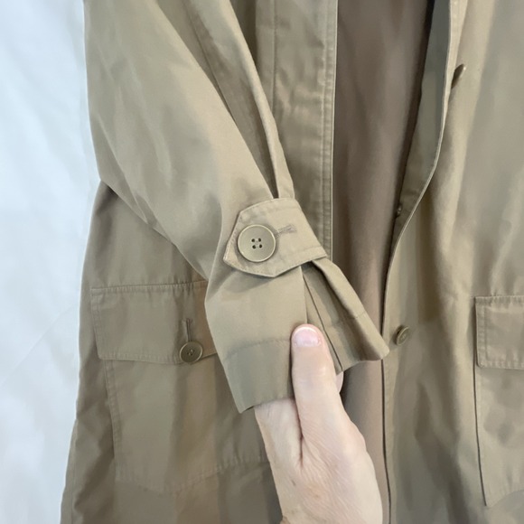Khaki London Fog Limited Edition Women Sz 12 Zipper Lined‎ Raincoat  Trench Coat - Picture 4 of 15